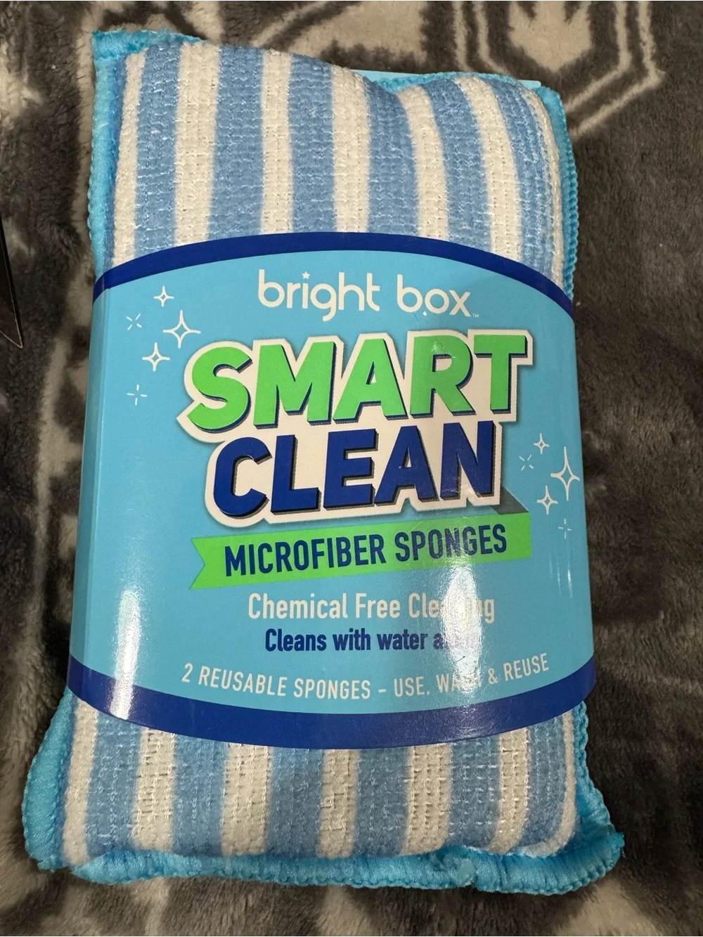 Smart Clean Microfiber Sponge - Blue Stripe